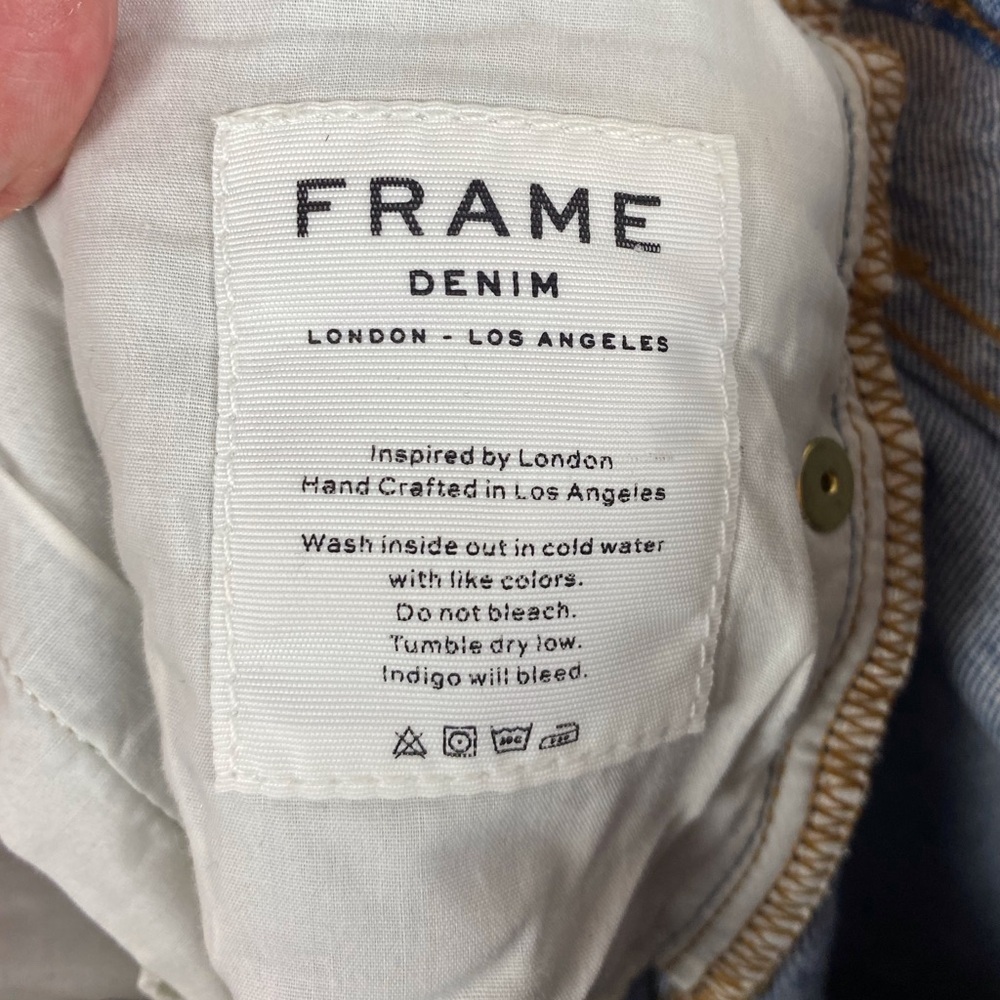 Frame Denim Le Nouveau Straight Jean With Distressed Line Hemline Size 26. - Picture 5 of 9